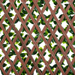 Expandable Faux Green Ligustrum Ficus Trellis Privacy Fence (Variable Size) UV Resistant