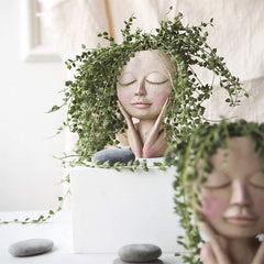 Girls Face Head Flower Planter Succulent